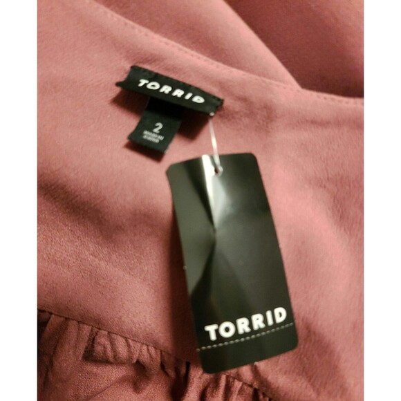 NWT Torrid Womens Sleeveless Crepe Tunic Shirt Dark Mauve Pullover US 2X (18-20) - Picture 6 of 10